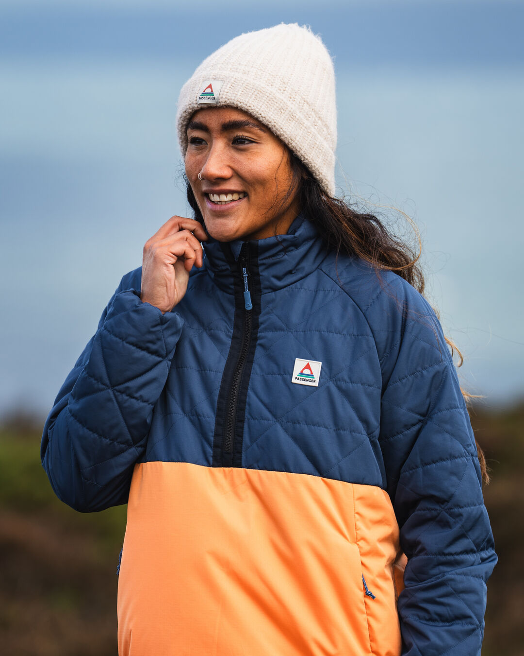 Trace Recycled Thermore® Insulated Jacket - Dark Denim/ Apricot - Lifestyle