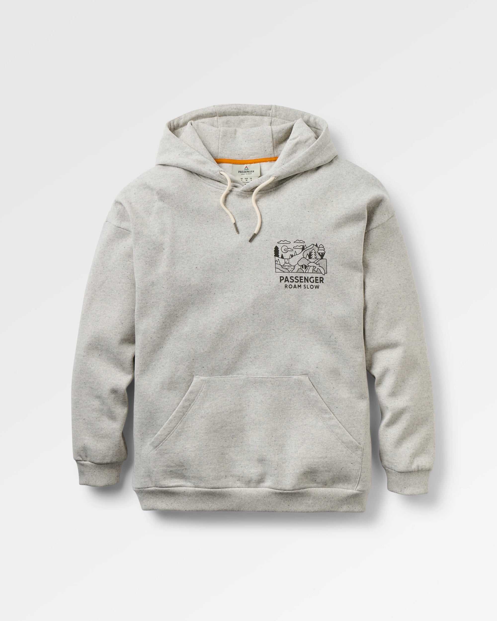 Roam Slow Women's Organic Cotton Hoodie - Light Grey Marl - Flatlay