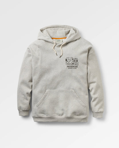 Roam Slow Women's Organic Cotton Hoodie - Light Grey Marl - Flatlay