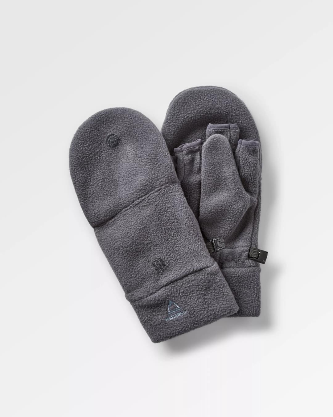 Stem Recycled Polar Convertible Mittens - Charcoal - Flatlay