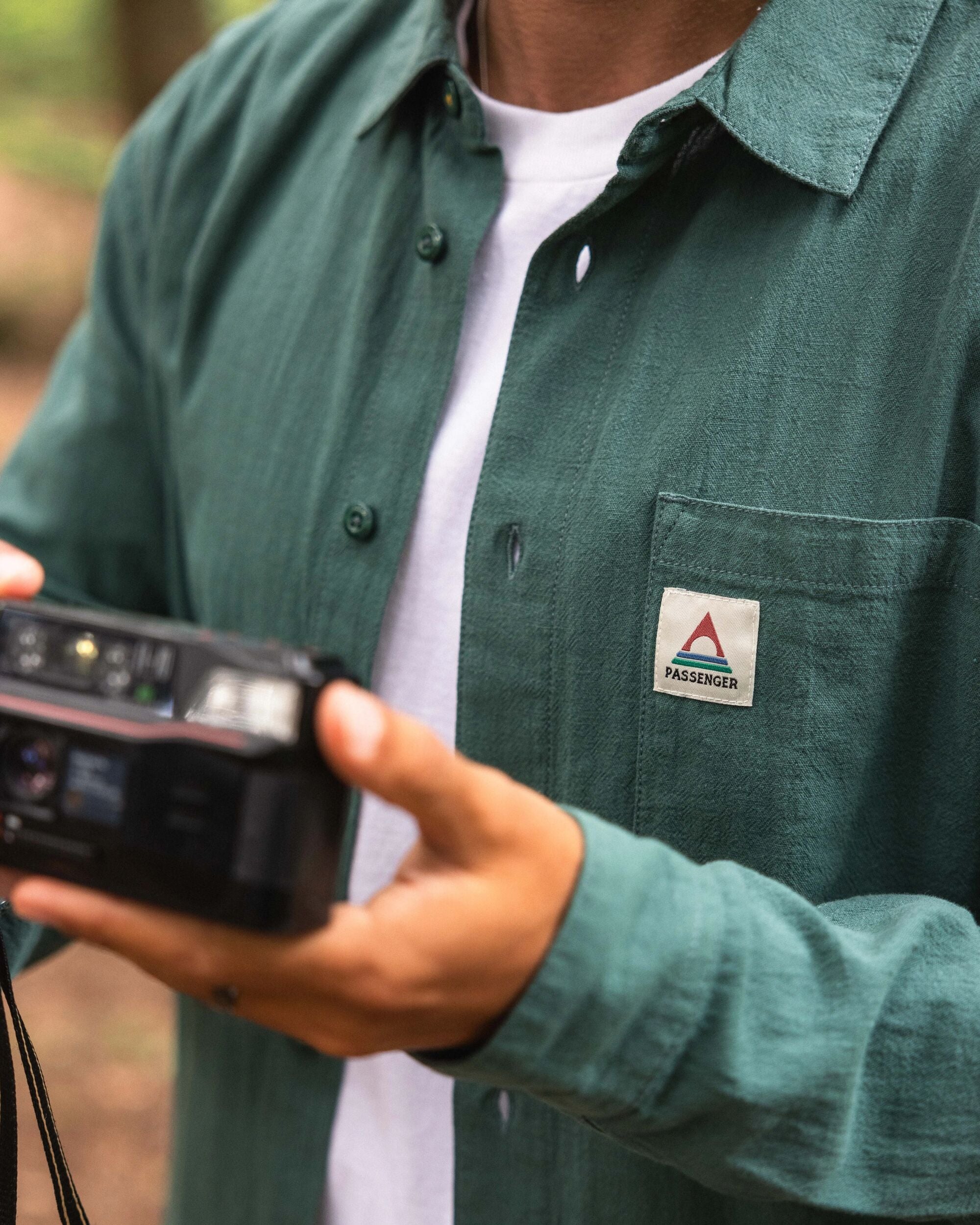 Arica Textured Organic Cotton Shirt - Deep Ocean - Lifestyle