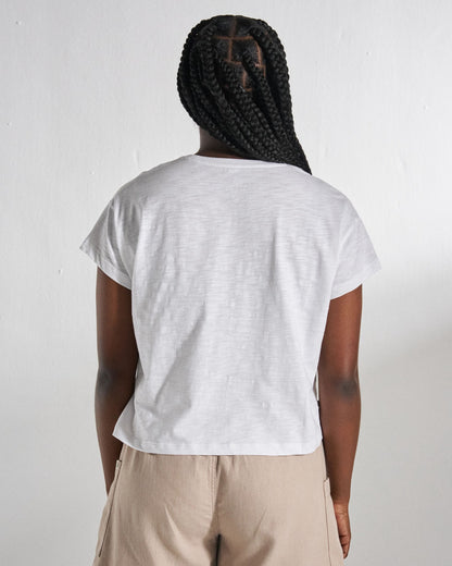 Roam Further T-Shirt - White - Studio Model