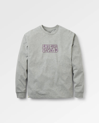Beyond Relaxed Fit LS T-Shirt - Grey Marl - Flatlay