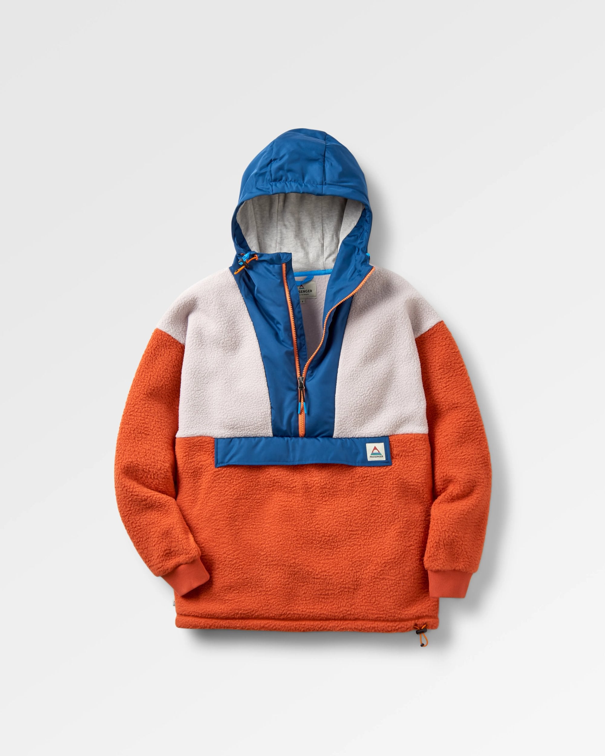 Maren 1/2 Zip Recycled Sherpa Fleece - Burnt Orange - Flatlay