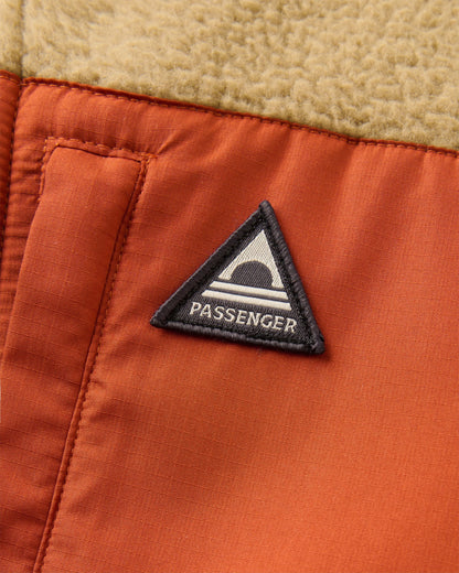 Home Full Zip Sherpa Gilet - Biscuit/Chestnut - Flatlay