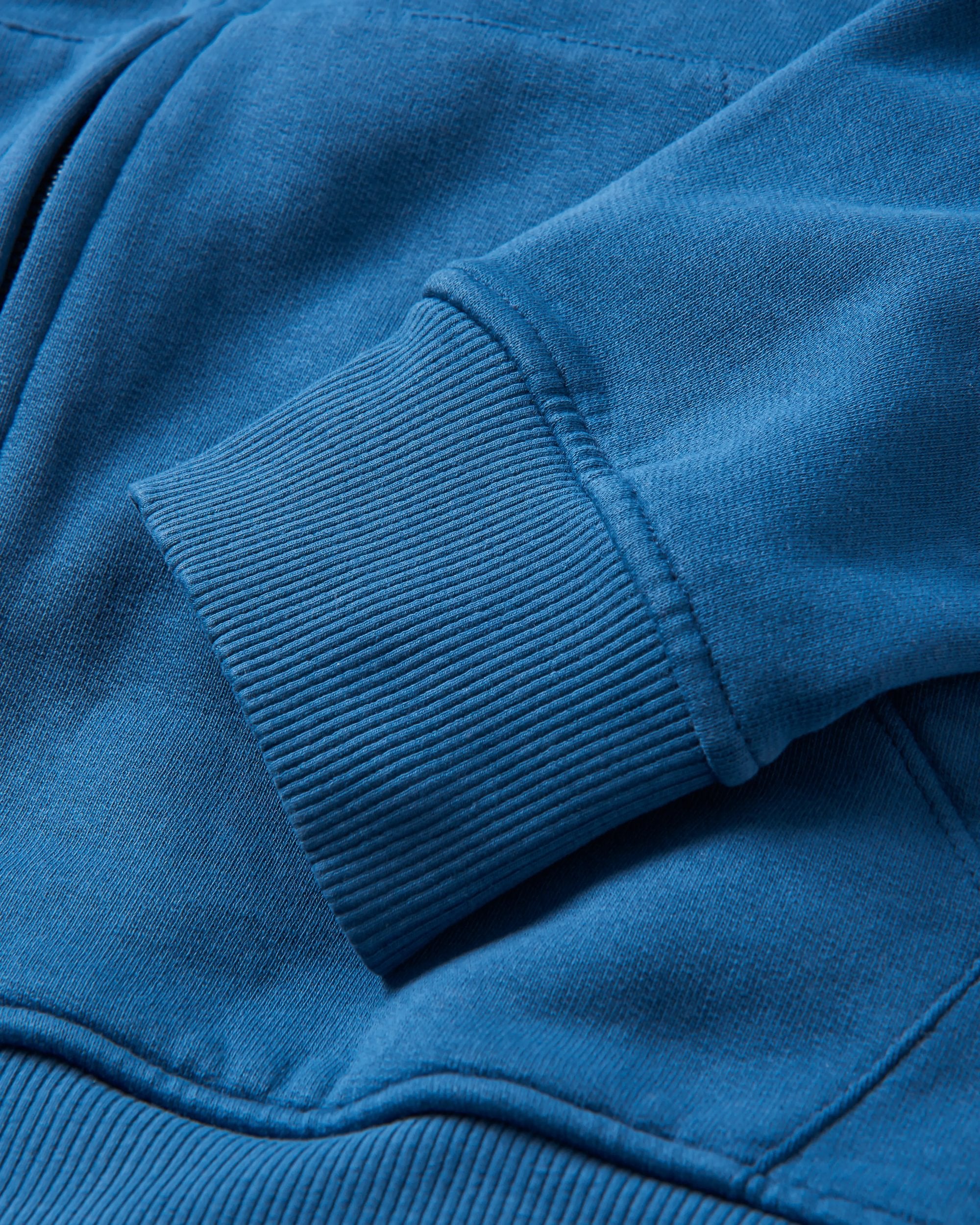 Heritage Full Zip Recycled Cotton Hoodie - Dark Denim - Flatlay