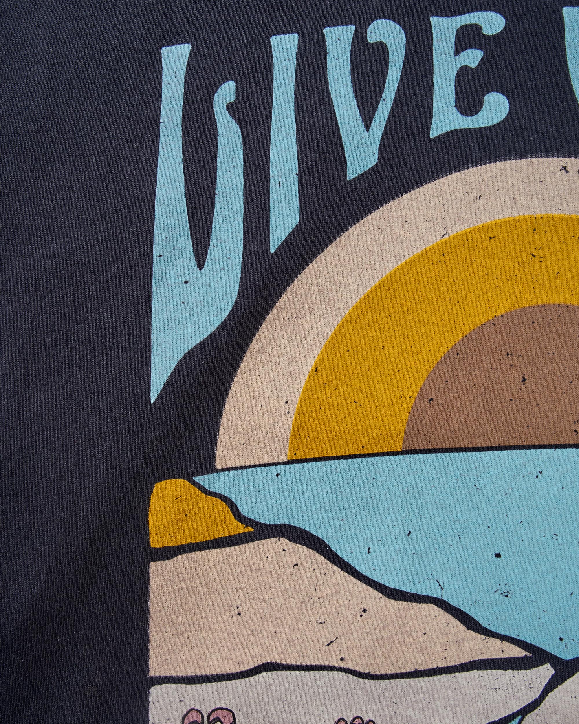 Live Wild Recycled Cotton T-Shirt - Black - Flatlay