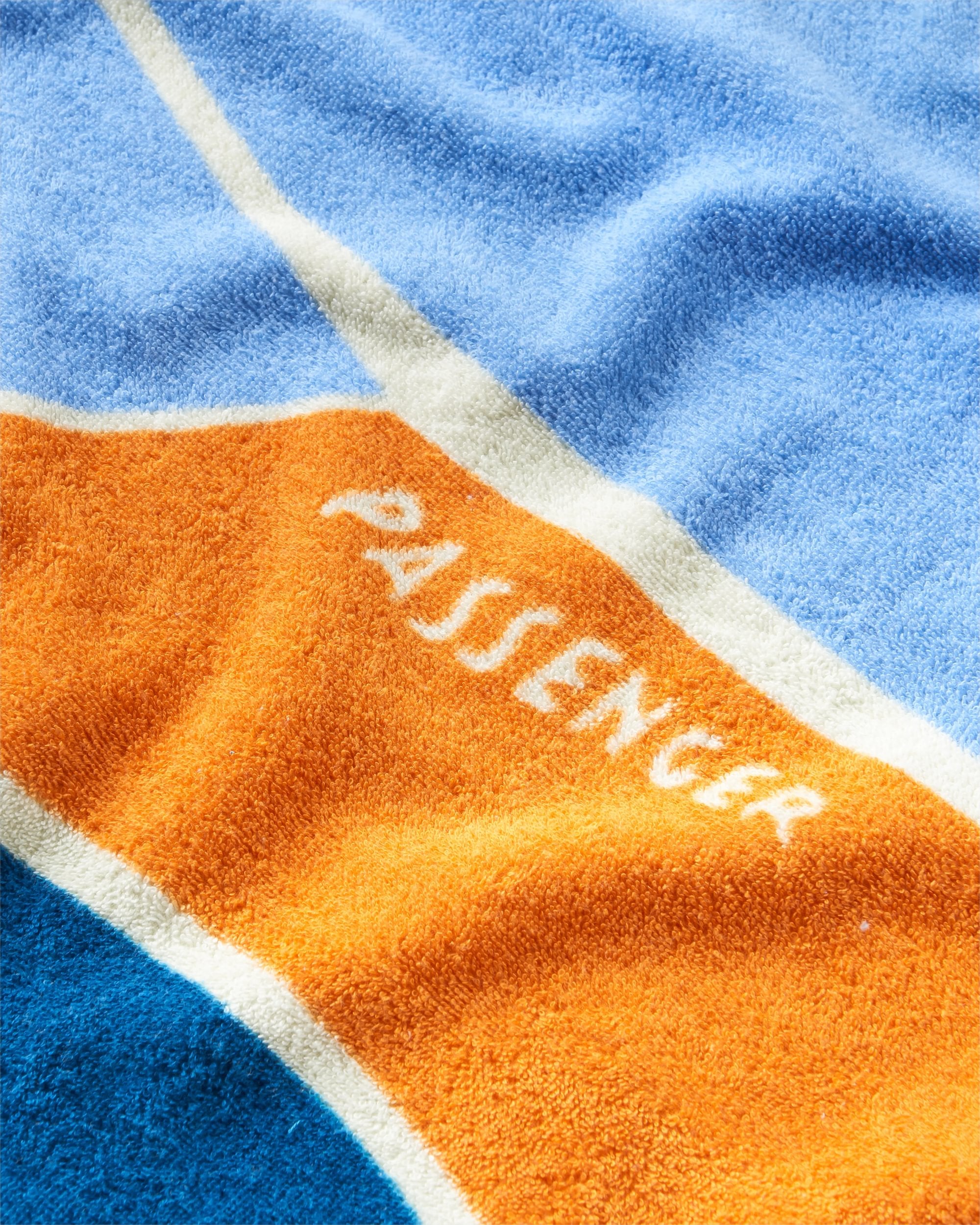 Tideline Organic Cotton Beach Towel - Cornflower - Flatlay