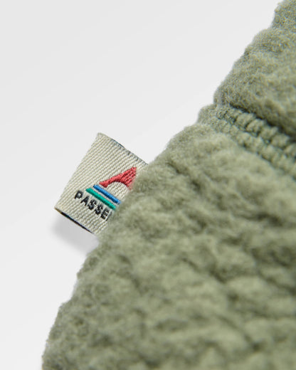 Home Sherpa Fleece - Dusty Olive/White Sand - Flatlay