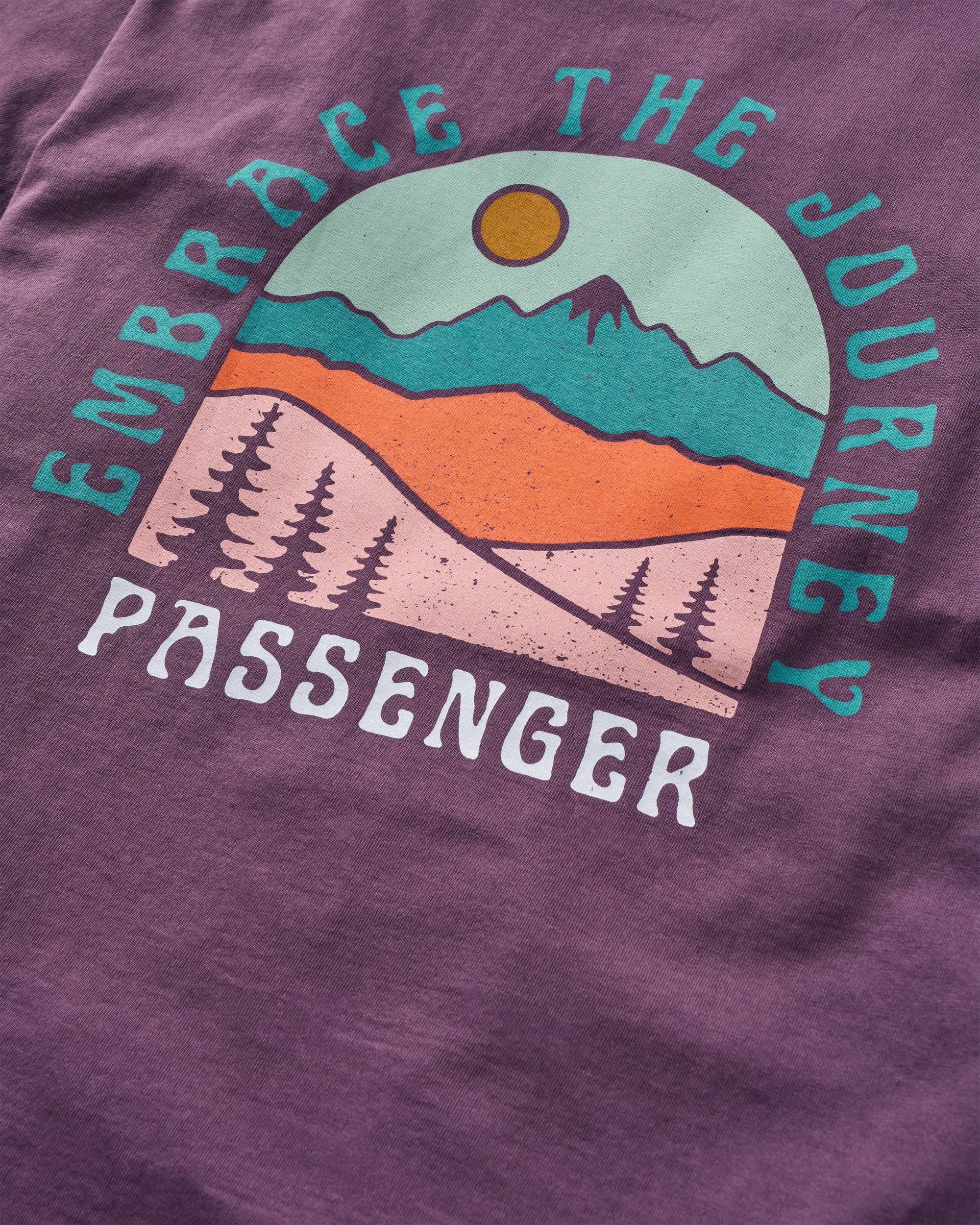 Outlook Recycled Cotton Oversized T-Shirt - Deep Plum - Flatlay