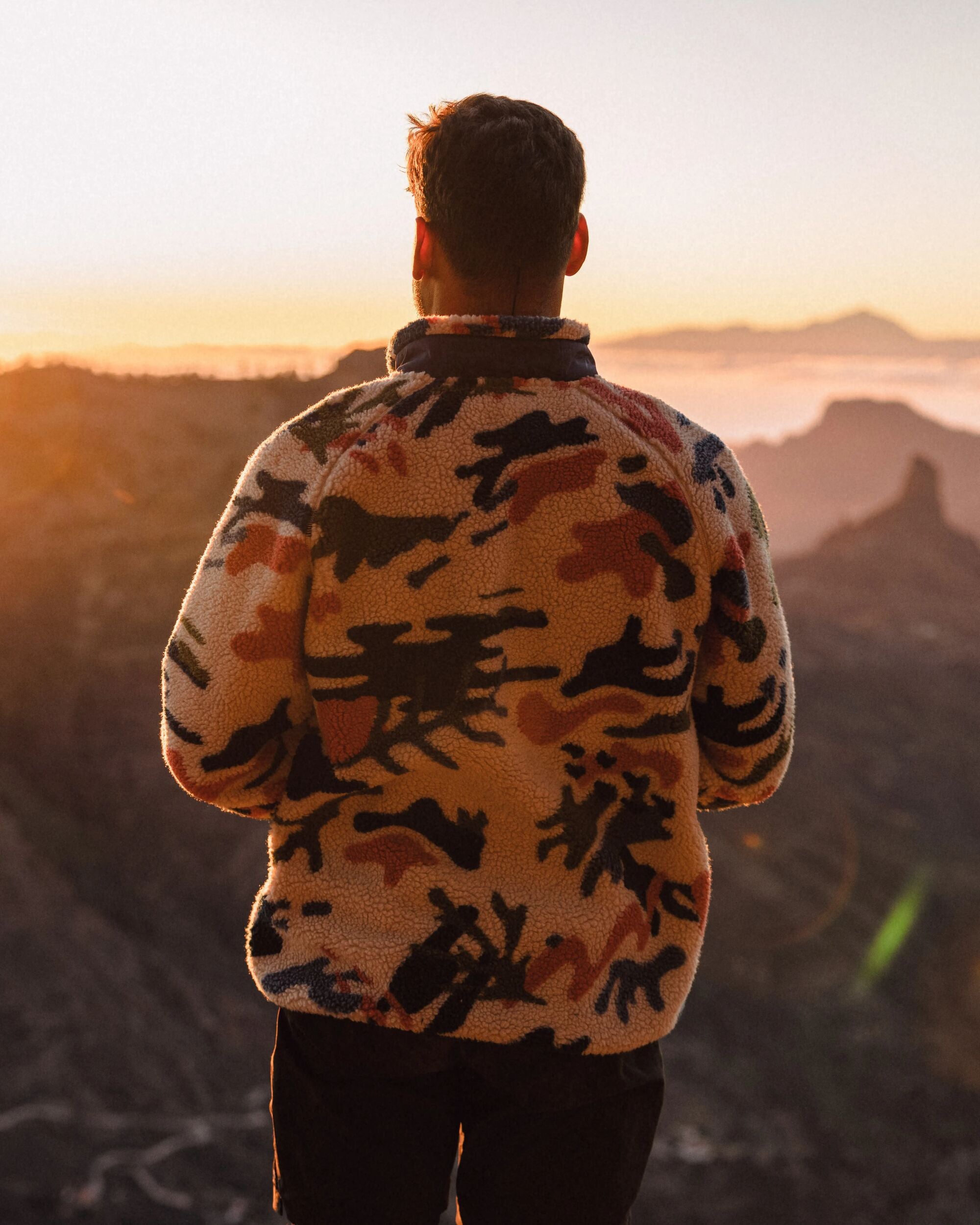 Offroad Recycled Sherpa 1/2 Zip Fleece - Seaweed Camo Pebble Grey - Lifestyle