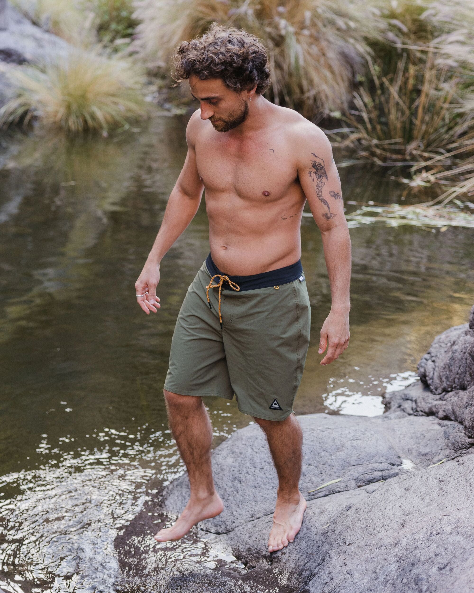 Cruiser Netplus® Recycled 19" Boardshort - Khaki - Lifestyle