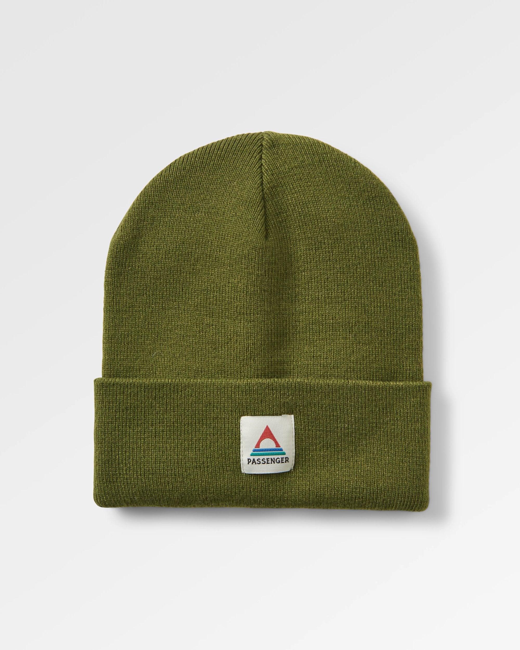 Core Recycled High-Top Beanie - Khaki - Flatlay