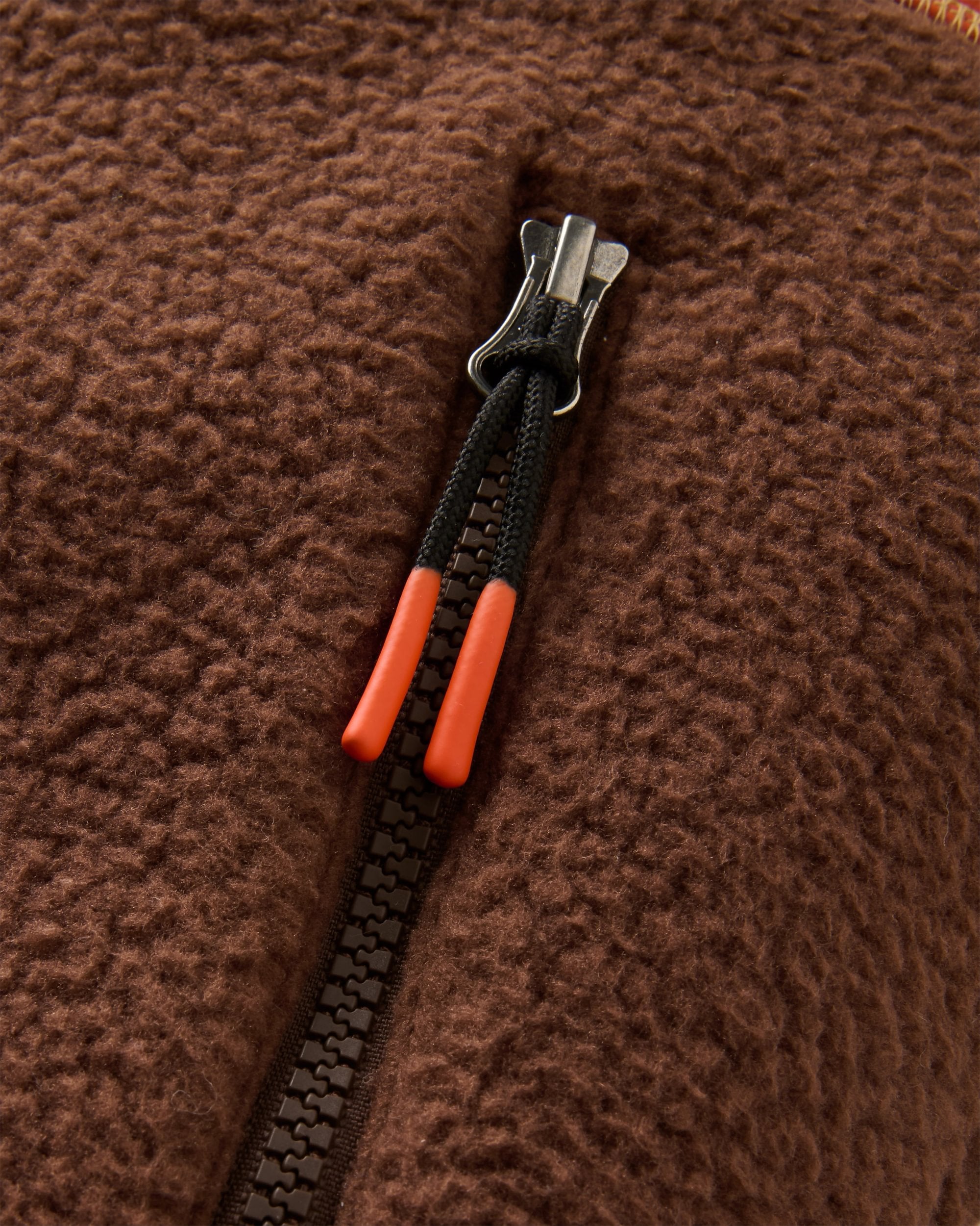 Home Full Zip Sherpa Gilet - Biscuit/Chestnut - Flatlay