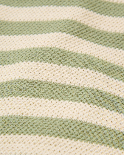 Panorama Striped LS T-Shirt - Stem Green - Flatlay