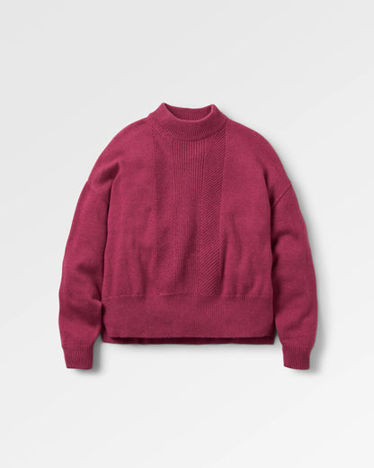 Hideout Oversized Recycled Knitted Jumper - Rhubarb