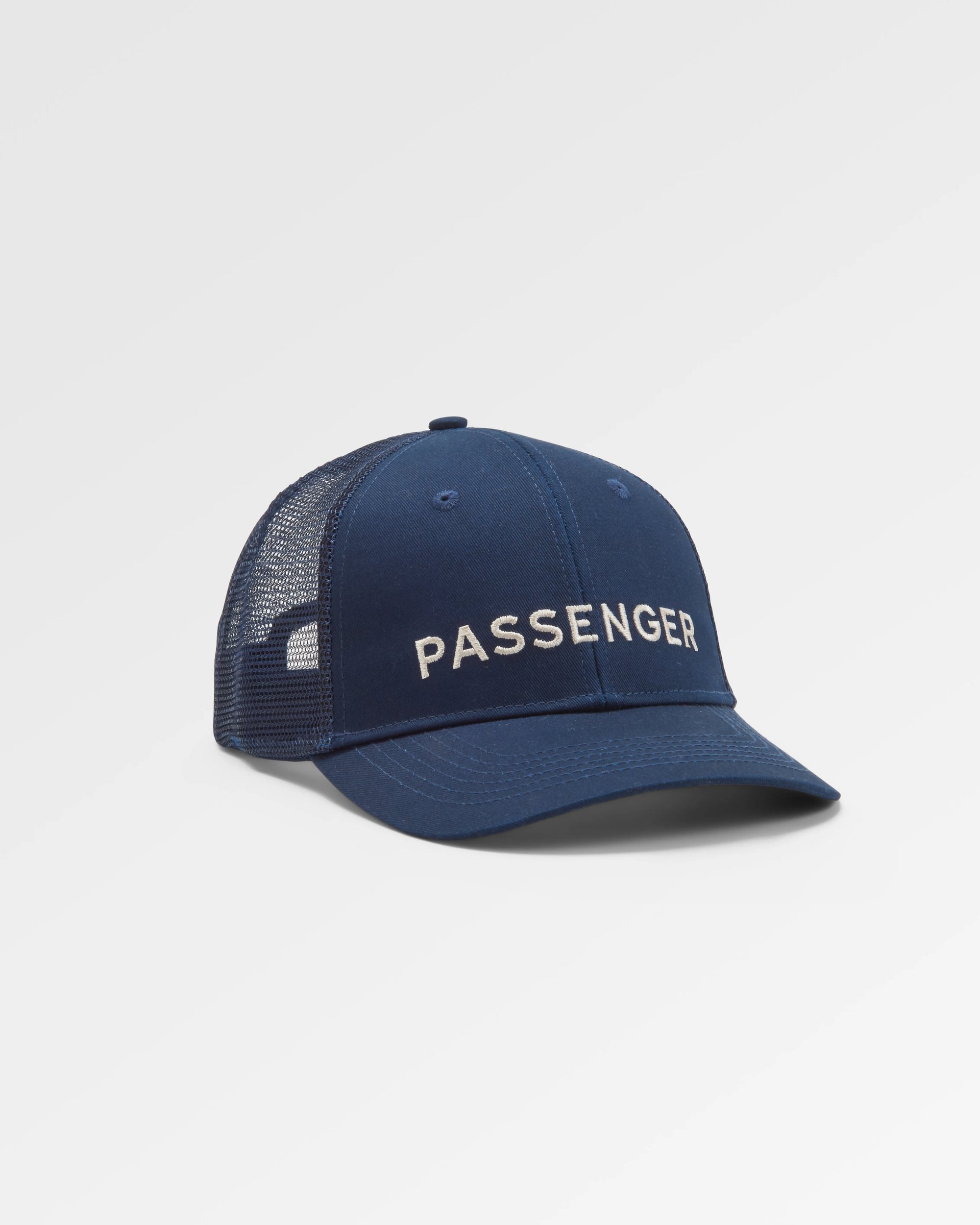 Passenger Recycled Cotton Trucker Cap - Rich Navy - Flatlay