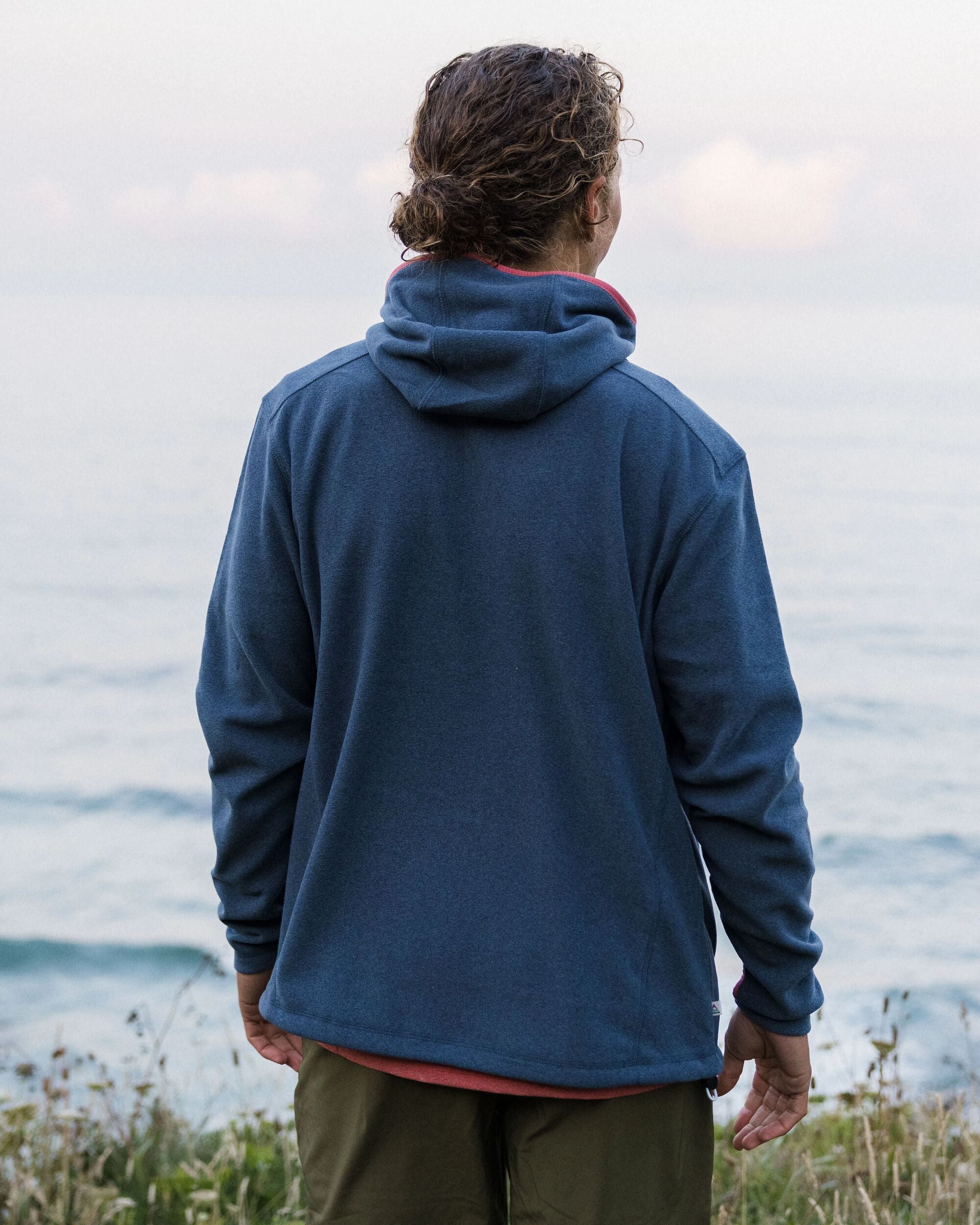 Pinegrove Recycled Polartec® Fleece Hoodie - Dark Denim Marl - Lifestyle