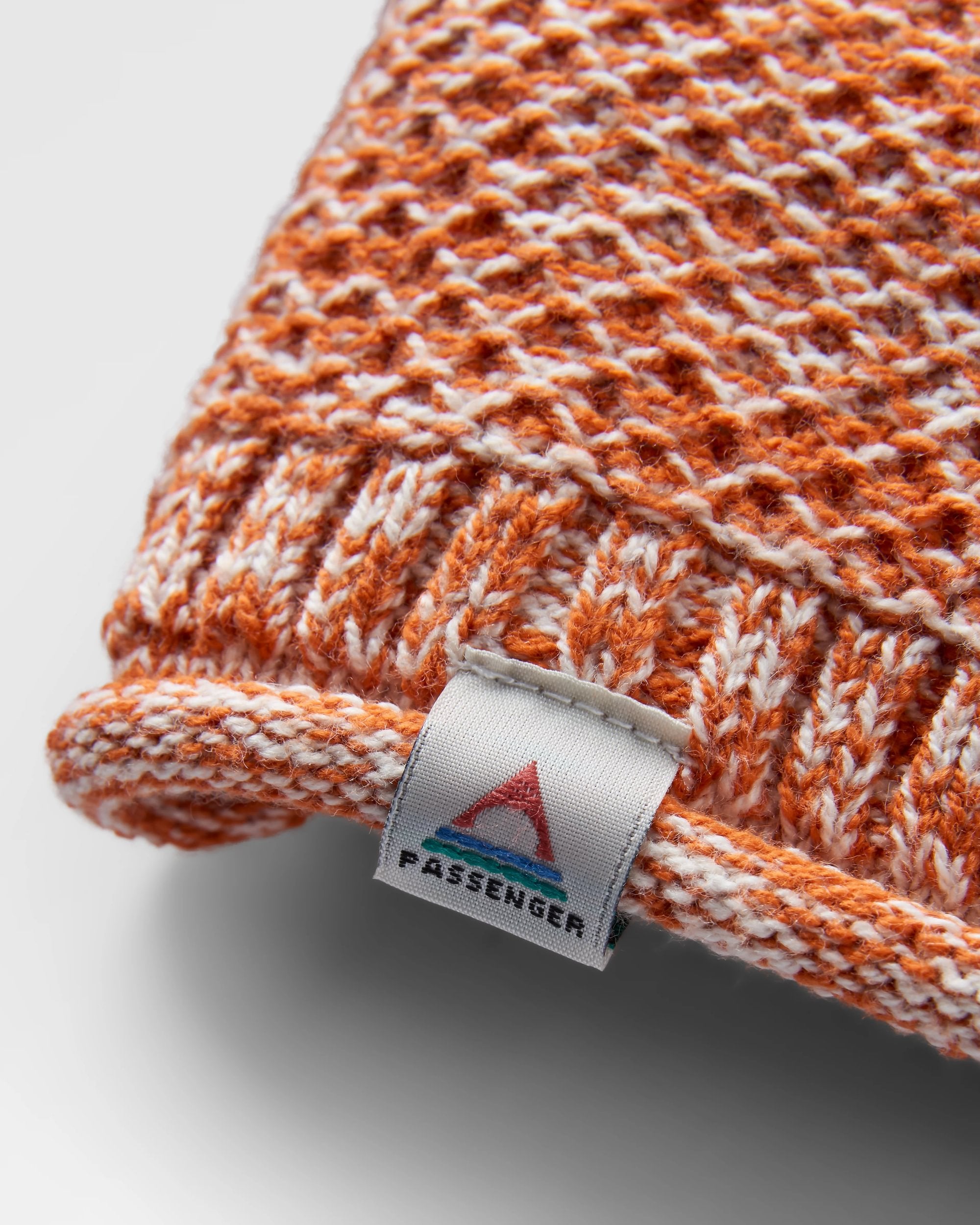 Shore Organic Cotton Knitted Jumper - Sunset Orange - Flatlay