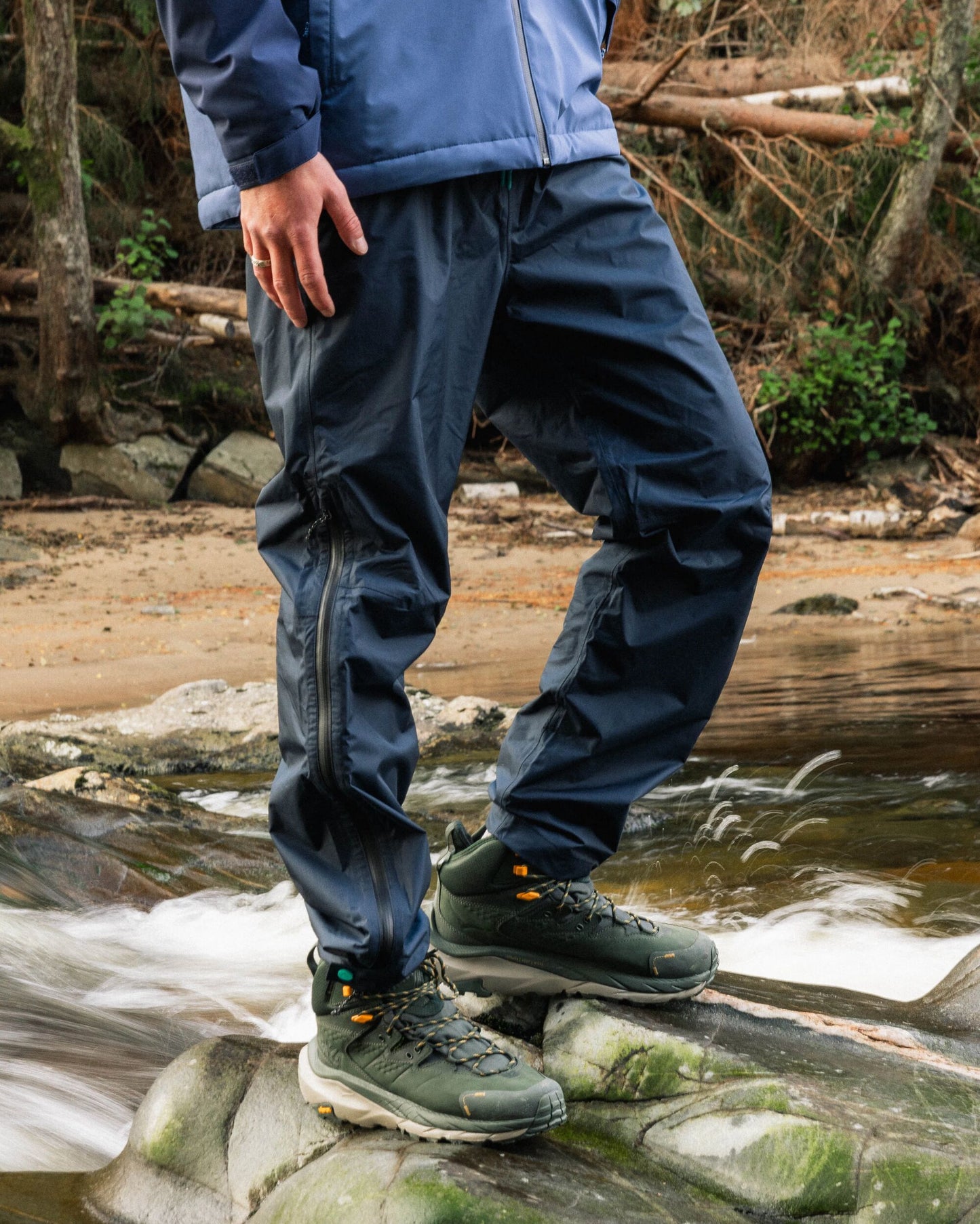 Droplet Waterproof Recycled Trouser - Deep Navy