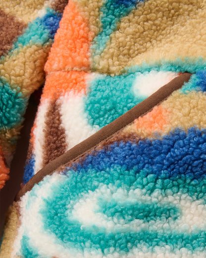 Ravi Sherpa Fleece - Lost On Purpose Pacific Green - Flatlay