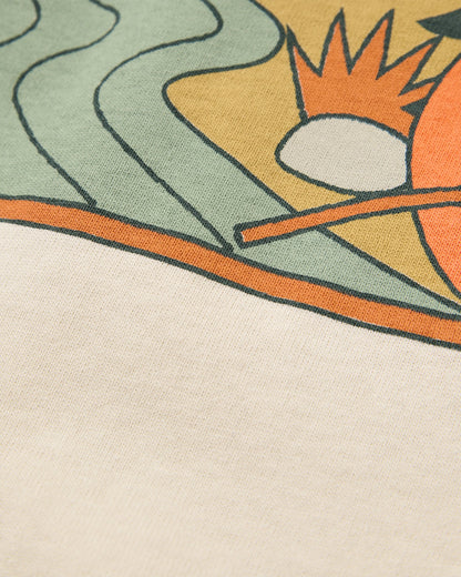 Rambling Recycled Cotton T-Shirt - Birch - Flatlay