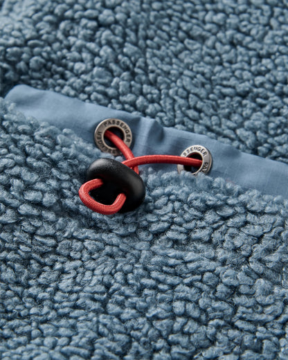 Lucia Recycled Sherpa Fleece - Stormy Blue  - Flatlay