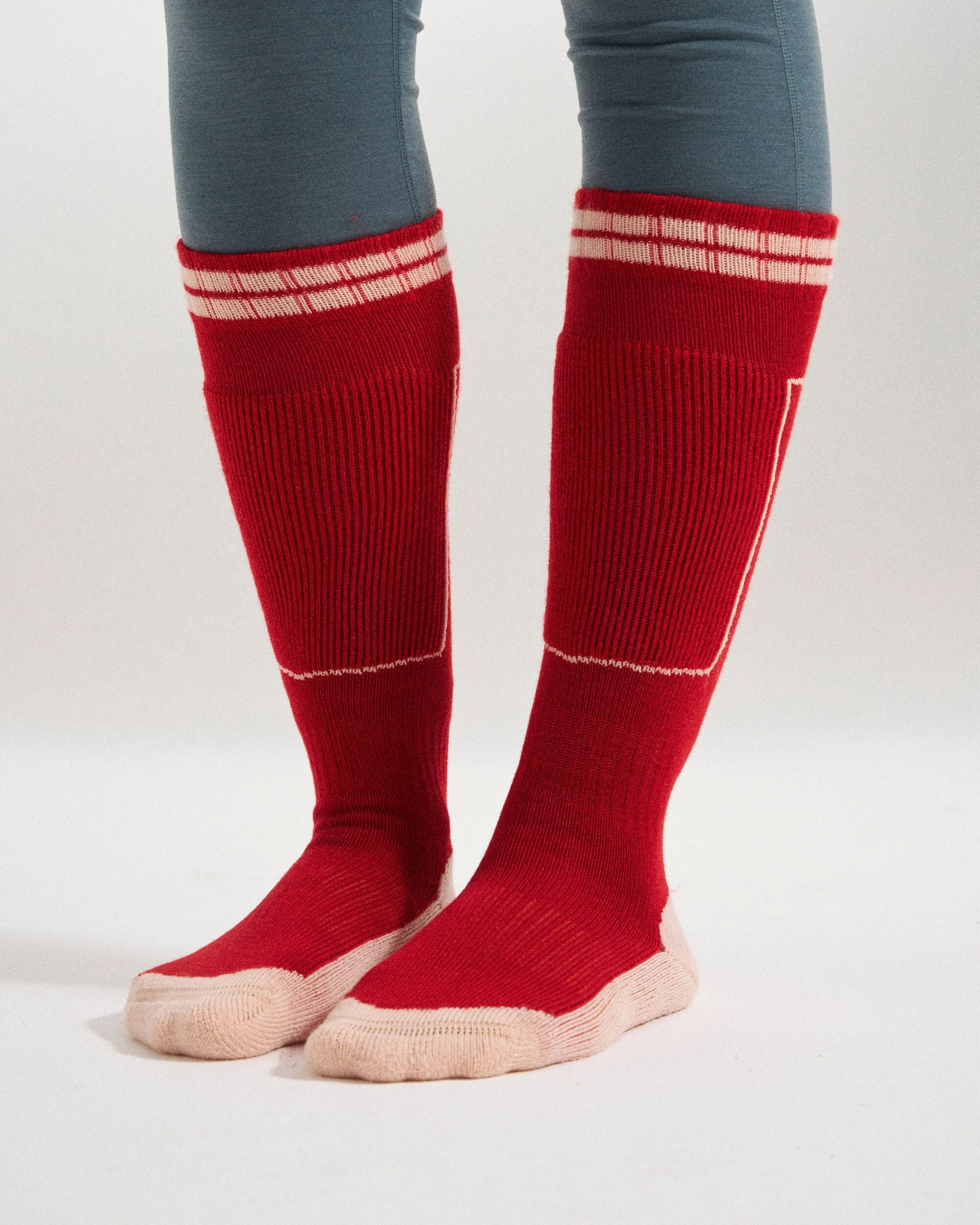 Snowscape Socks - Red Ochre - Studio Model