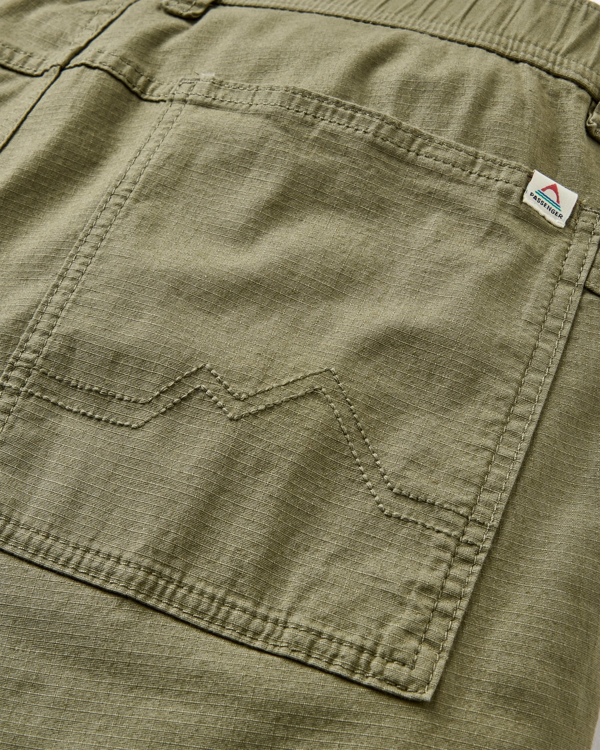 Kimmer Ripstop Cotton Short - Dusty Olive - Flatlay