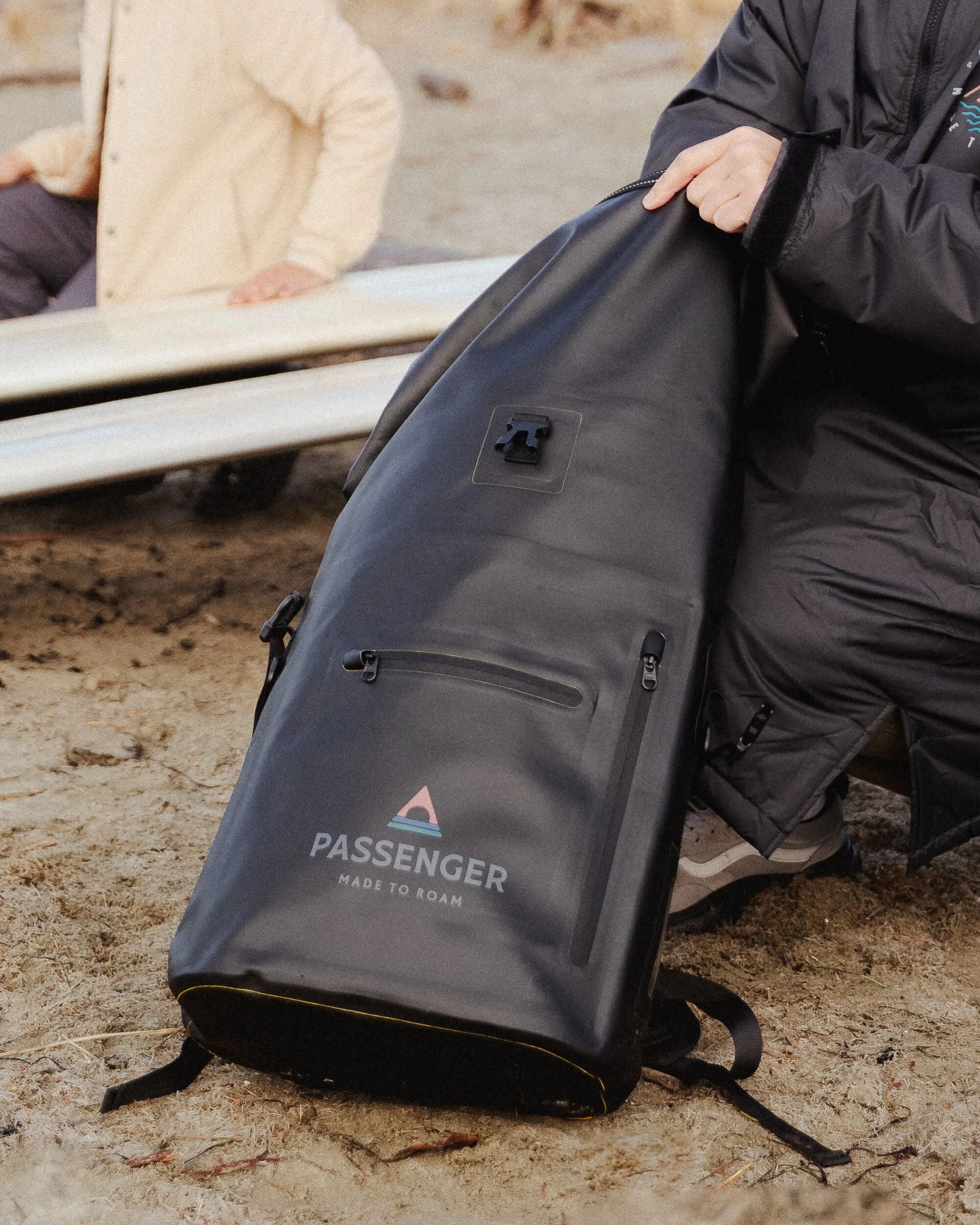 Tide 25L Recycled Dry Bag Backpack - Black - Lifestyle