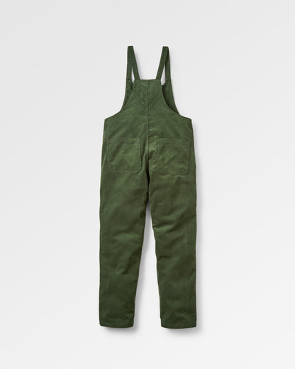 Meadows Organic Cotton Cord Dungarees - Fir Tree - Flatlay
