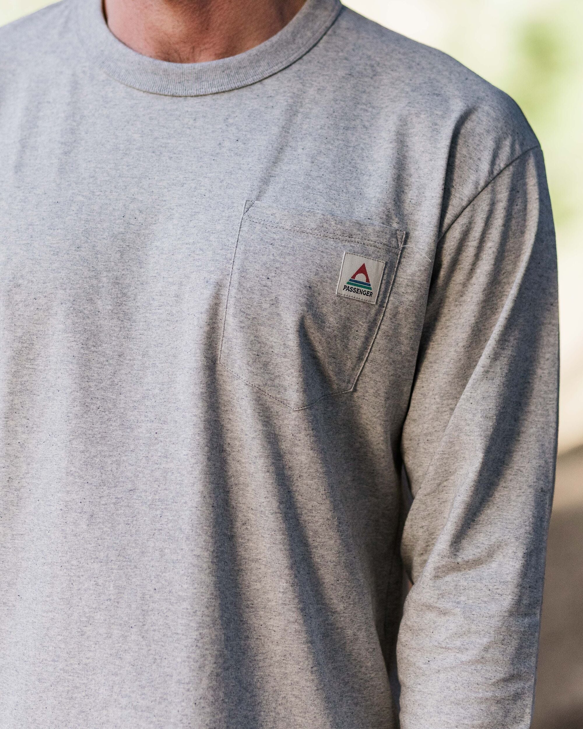 Heritage Recycled Relaxed Fit LS T-Shirt - Grey Marl - Lifestyle