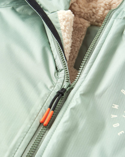 Escapism Recycled Sherpa Lined Changing Robe - Pistachio - Flatlay