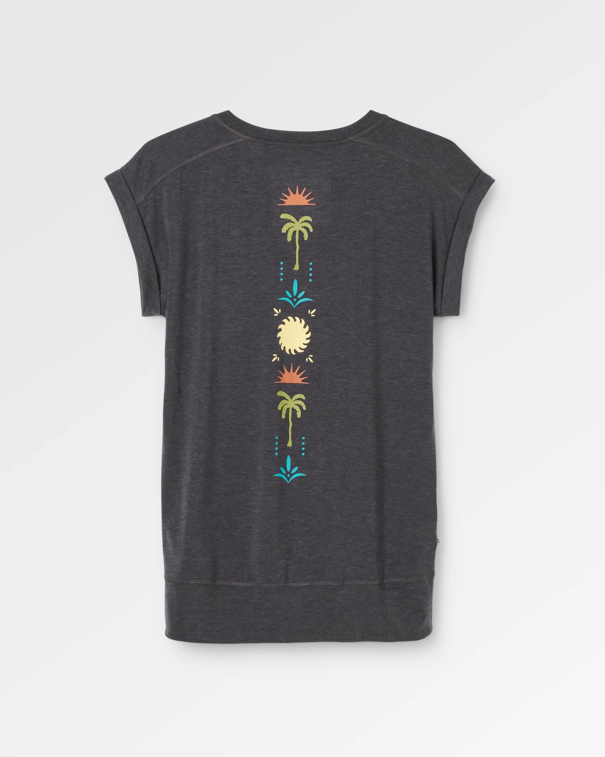 Womens Solscape Active T-Shirt - Faded Black Marl - Flatlay
