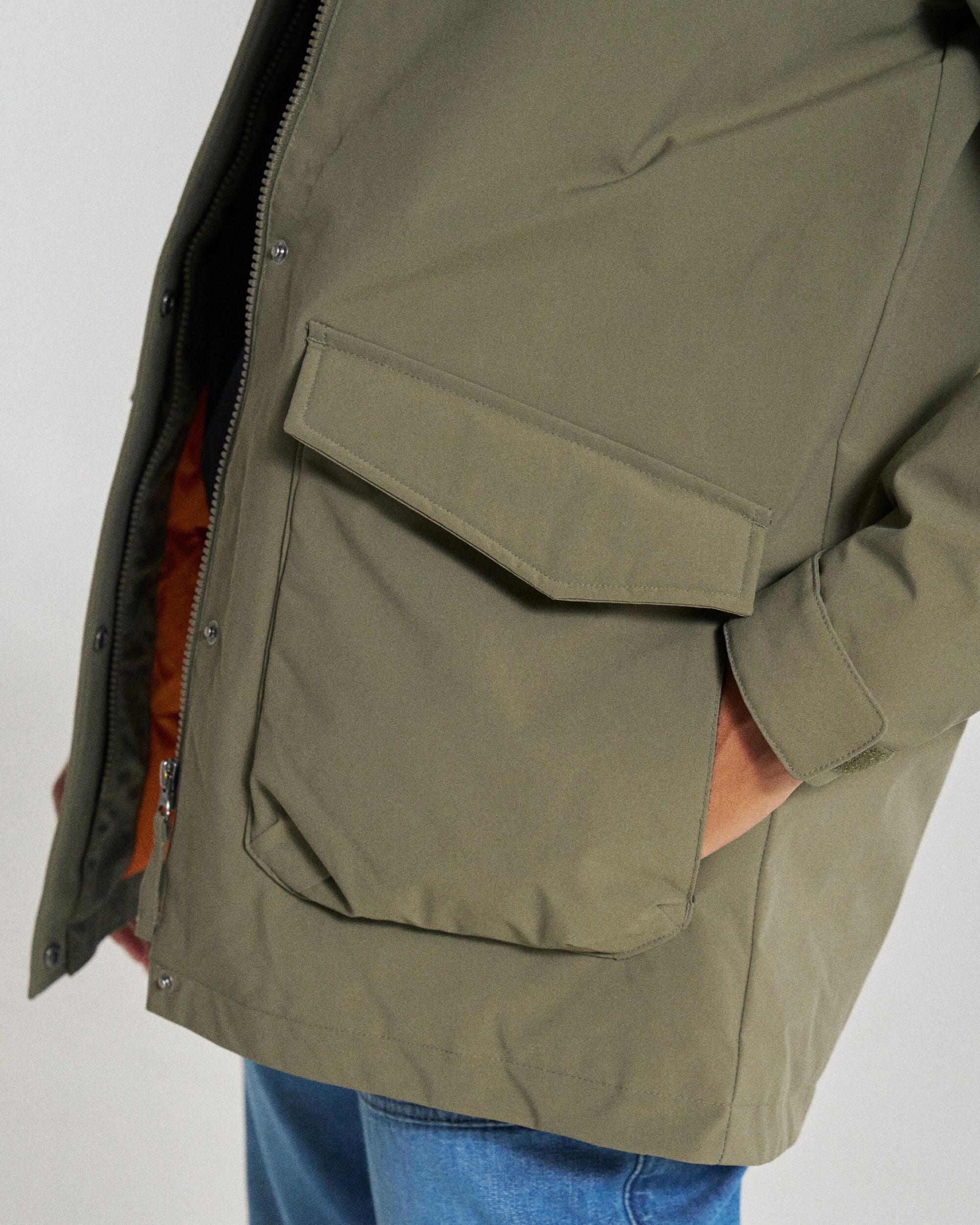 Alaska Recycled Insulated Parka - Dusty Olive - Studio Model