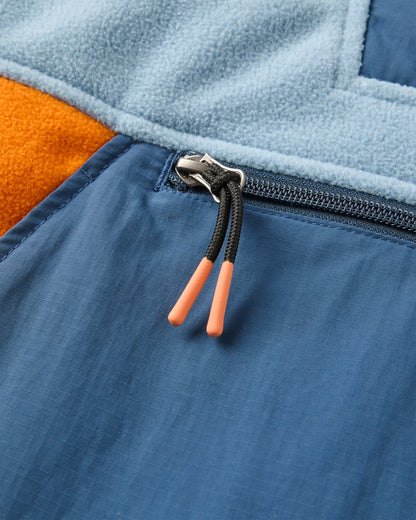 Alexander Recycled Hooded Polar Fleece - Faded Denim - Flatlay