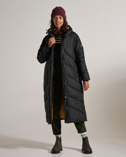 Tasman Recycled Long Insulated Jacket - Black - Studio Model