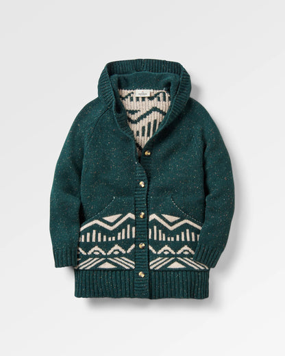 Snoozle Recycled Knitted Hooded Cardigan - Rain Forest