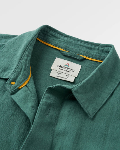 Arica Textured Organic Cotton Shirt - Deep Ocean - Flatlay