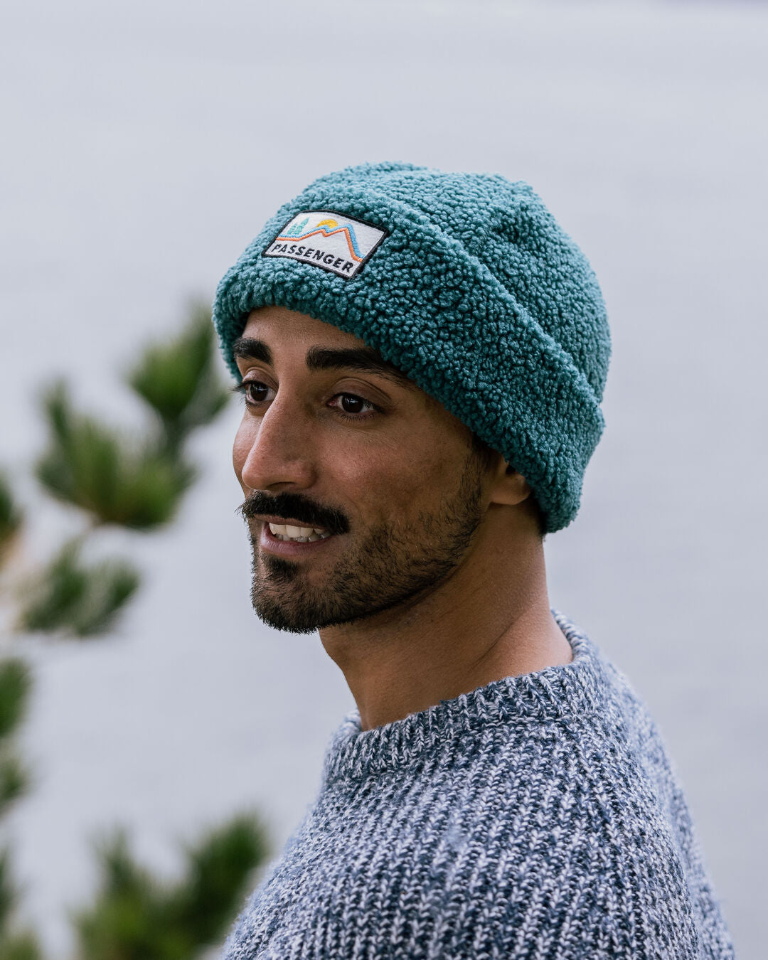 Male_Peak Recycled Sherpa Beanie - Mediterranean