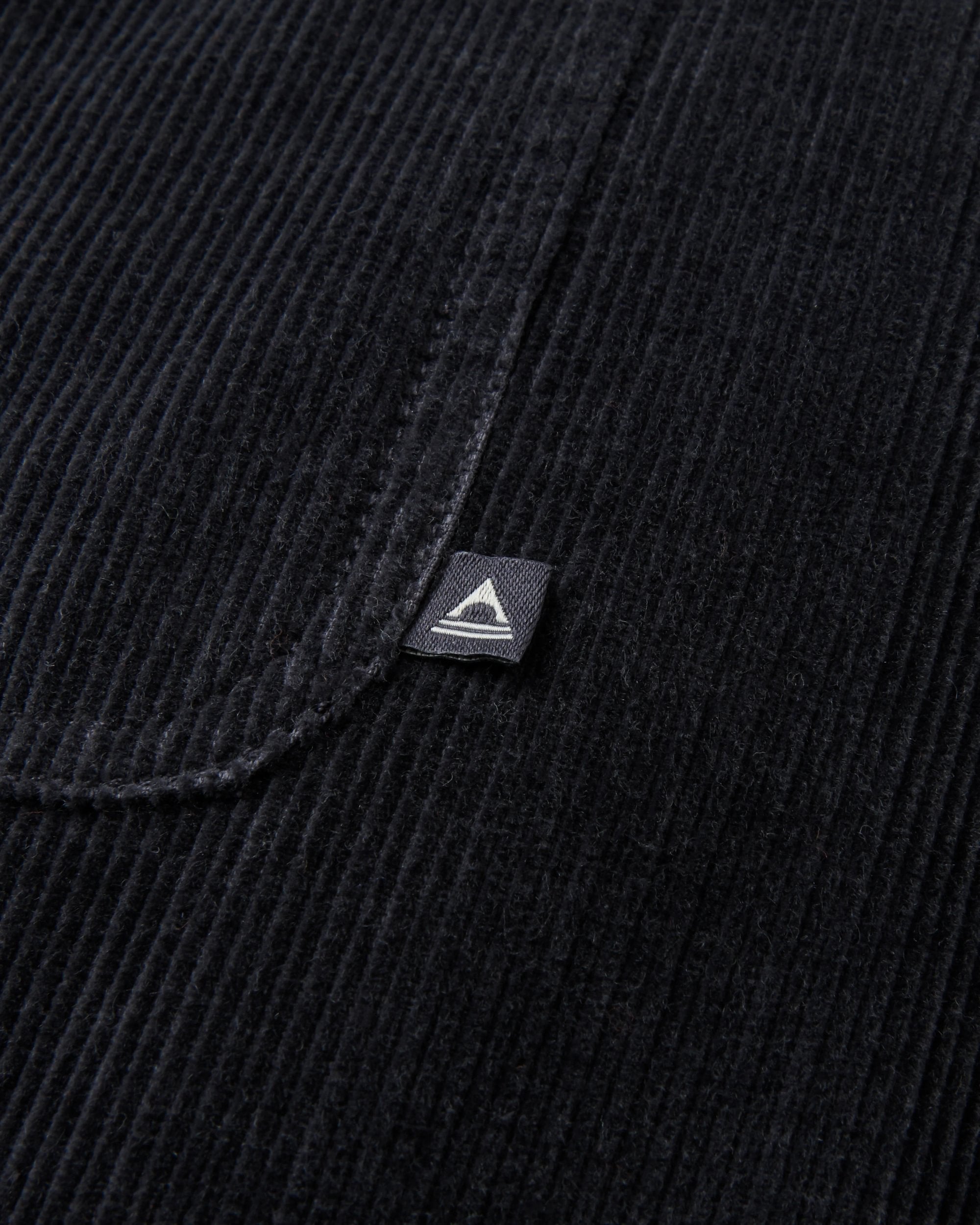 Kodiak Sherpa Lined Cord Overshirt - Faded Black - Flatlay