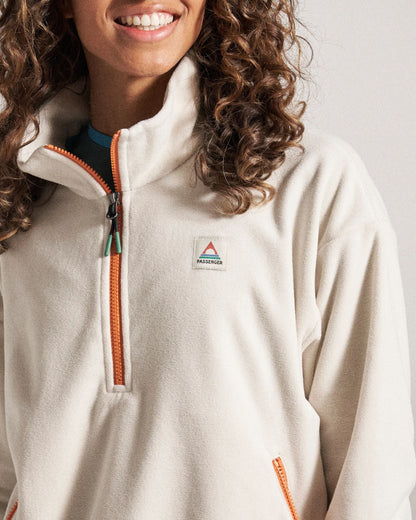 Ayla Recycled Micro Polartec® Fleece - Vintage White - Studio Model