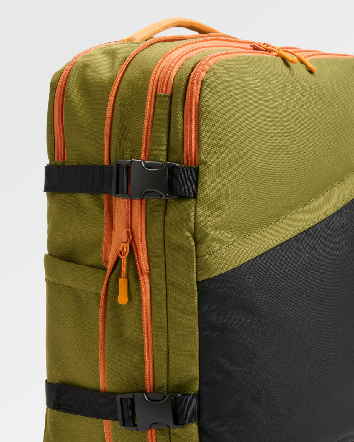 Boondocker Expandable Travel Pack - Black/Khaki - Flatlay