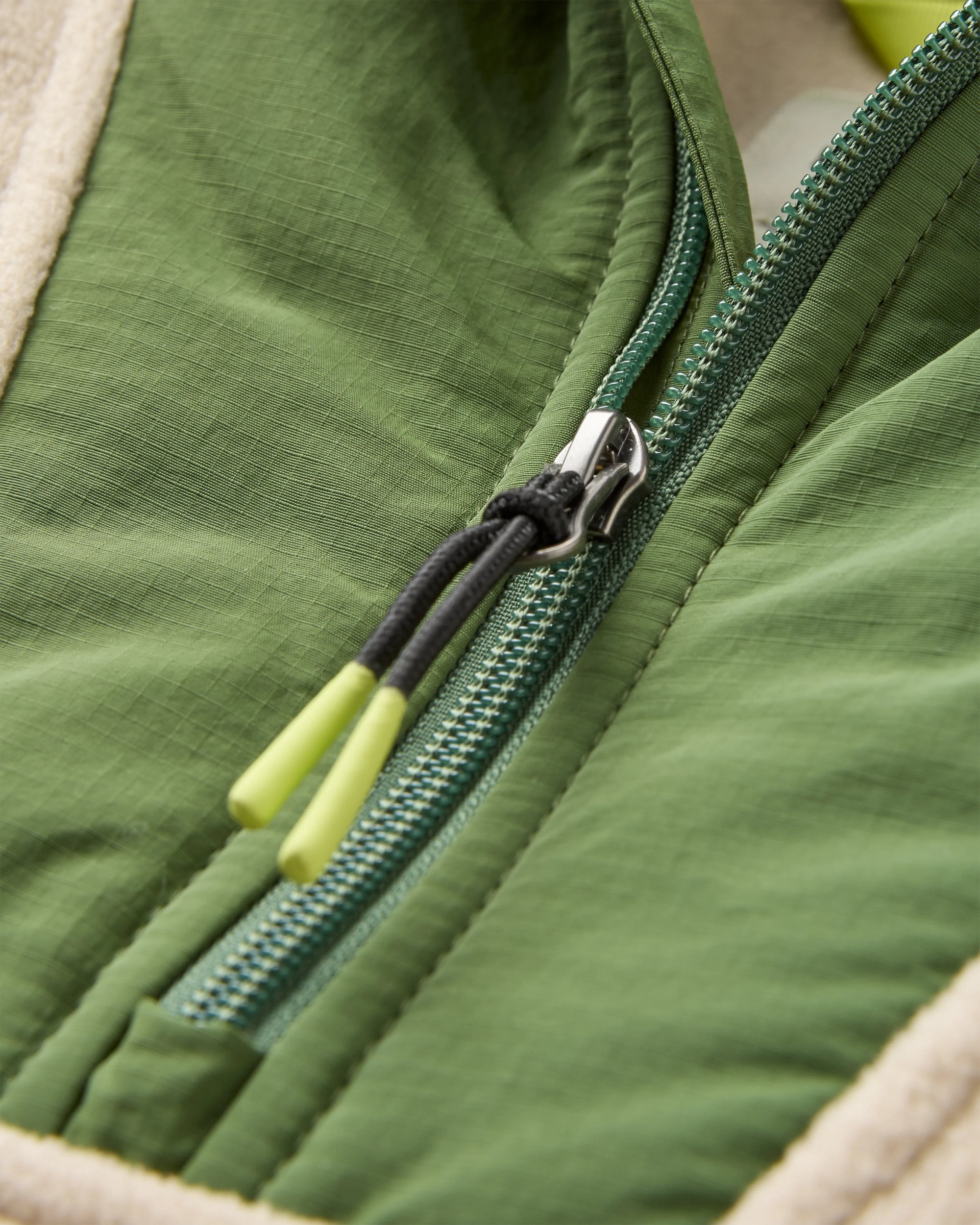Alexander Recycled Hooded Polar Fleece - Feather/Wild Green - Flatlay