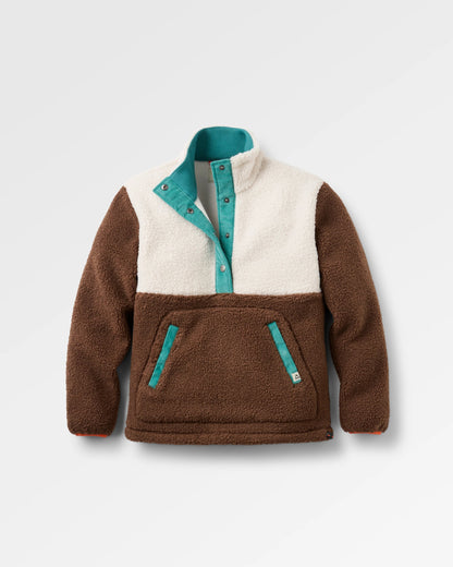 Clover Sherpa Fleece Pullover - Chestnut - Flatlay
