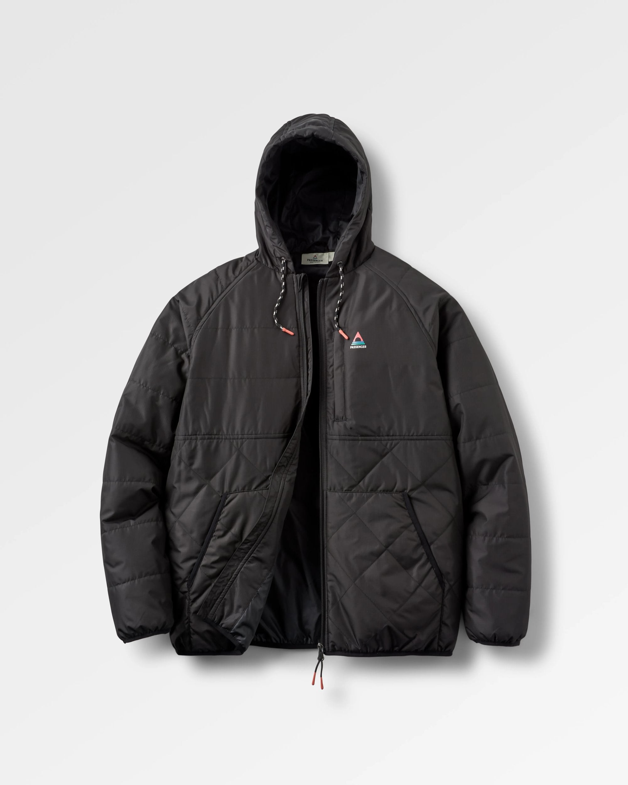 Dylan Recycled Insulated Full Zip Jacket - Black - Flatlay