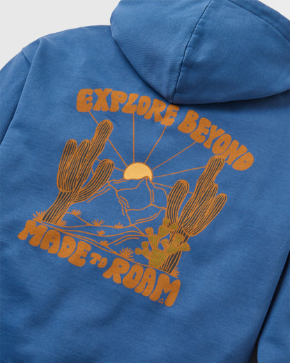 Explore Beyond Relaxed Fit Hoodie - Blue Navy - Flatlay