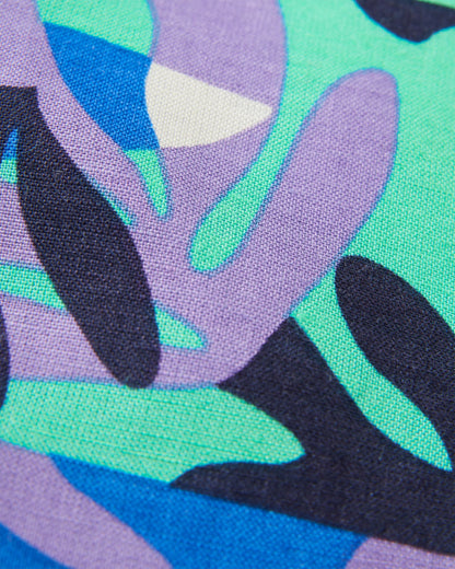 Arden Linen Short Sleeve Shirt - Mountain Foliage Purple - Flatlay