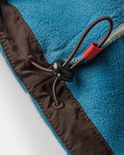 Woodland Hooded 1/2 Zip Polartec® Fleece - Caramel/Blue Steel - Flatlay