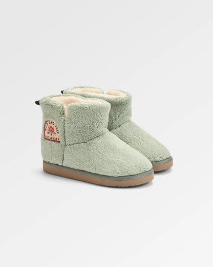 Hideaway Sherpa Fleece Slipper - Pistachio - Flatlay